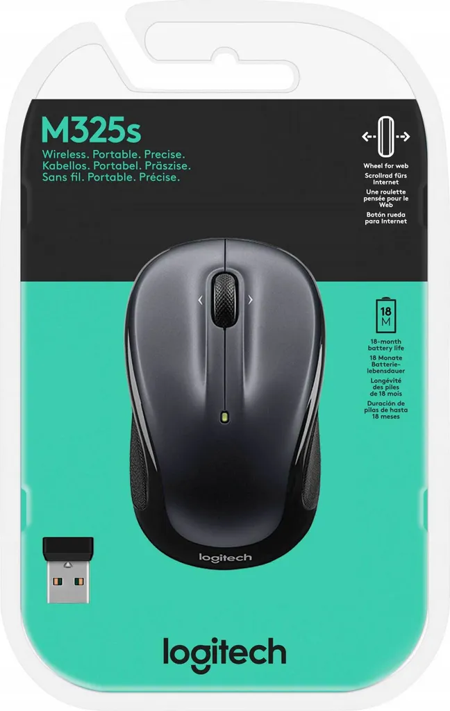 Souris 5 boutons Logitech M325s avec récepteur USB et Bluetooth