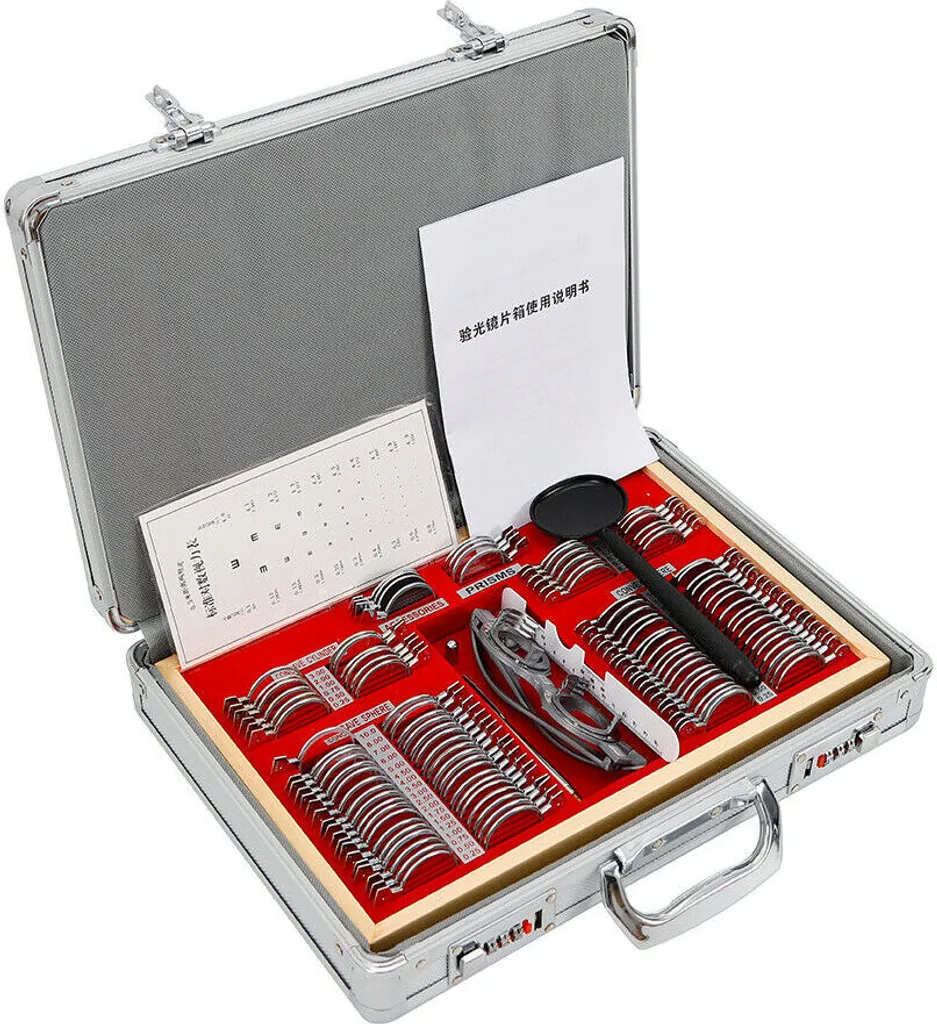Kit lentilles de test optique 104pcs pour corriger la vue précisément