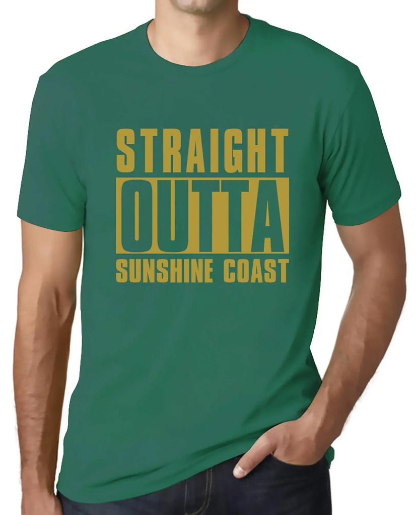 Herren Grafik T-Shirt Direkt an der Sonnenküste – Straight Outta Sunshine Coast – Öko-Verantwortlich Vintage Jahrgang Kurzarm Lustige Druck G...