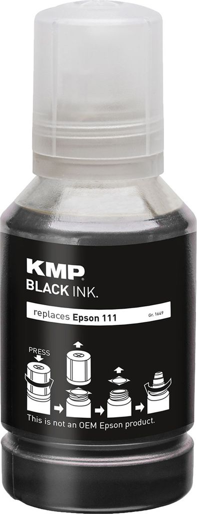 KMP schwarz Tintenflasche kompatibel zu EPSON 111 (T03M140)