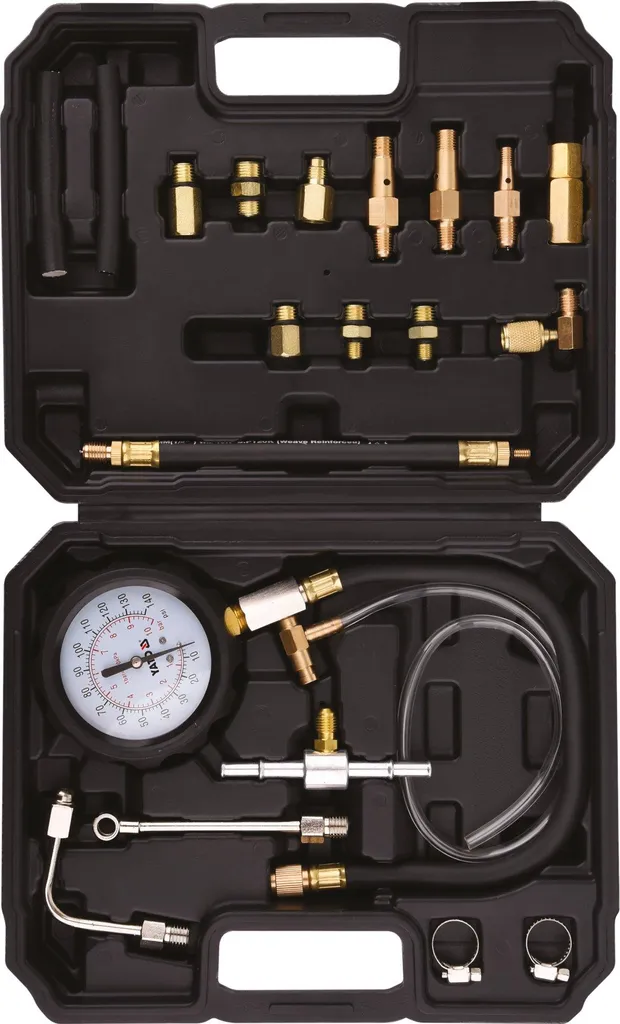 Kit de test de pression d'injection de carburant avec manomètre 0-10 bar
