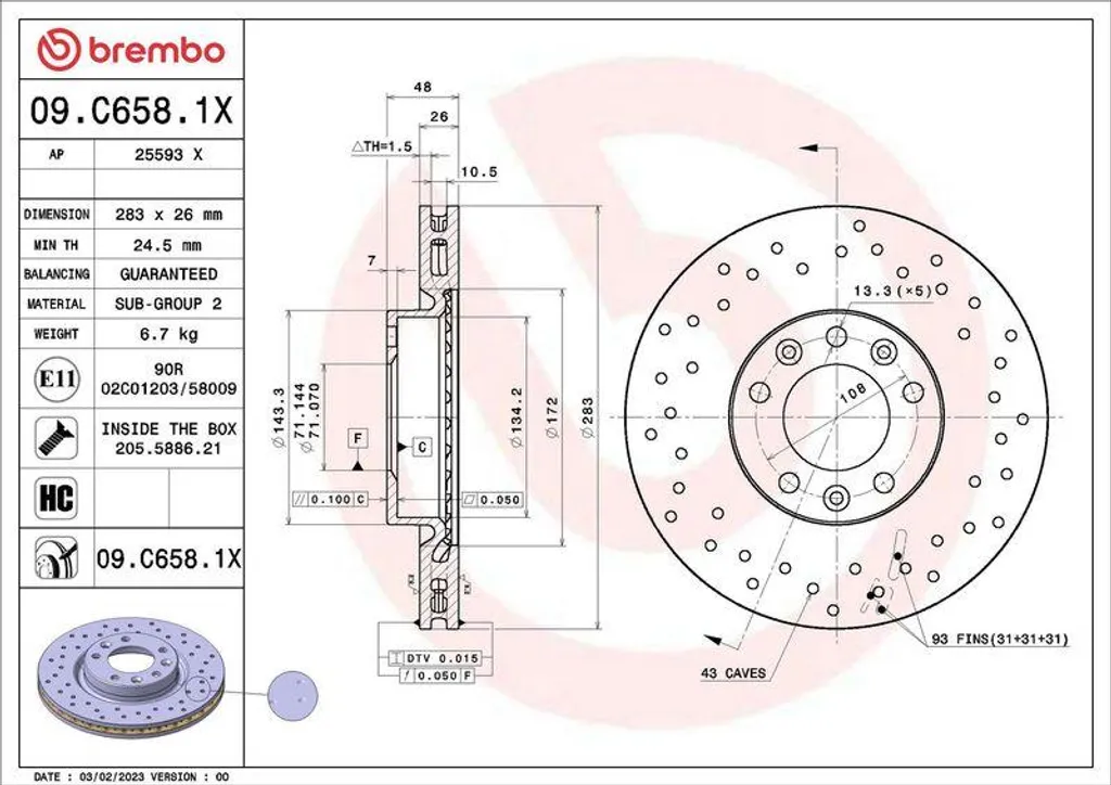 Disque de Frein Brembo 09.C658.1X : Finissez-en avec les Vibrations