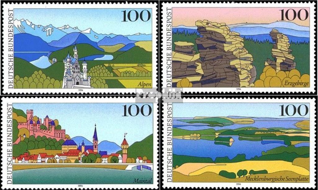 Briefmarken BRD (BR.Deutschland) 1994 Mi 1742-1745 (kompl.Ausgabe) postfrisch Bilder aus Deutschland (II)