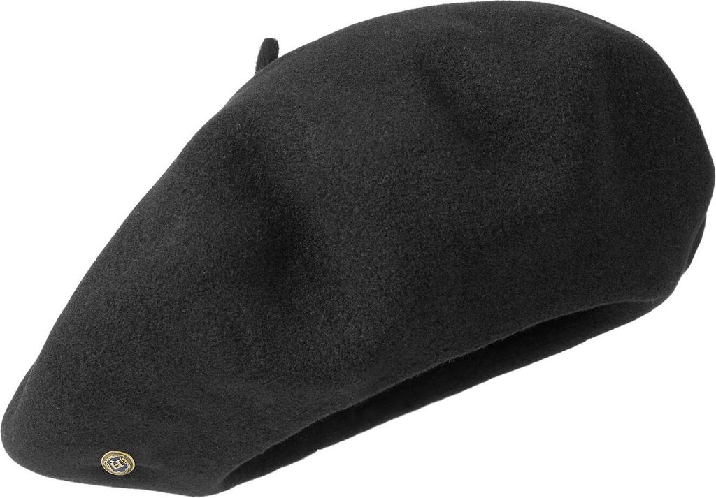 Laulhere Original französische Baskenmütze extra große Form Merino in Noir