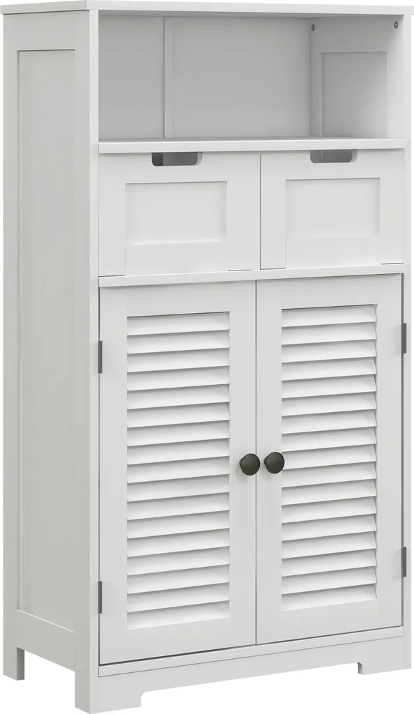 Organisez votre salle de bain avec cette armoire blanche 2 tiroirs niche