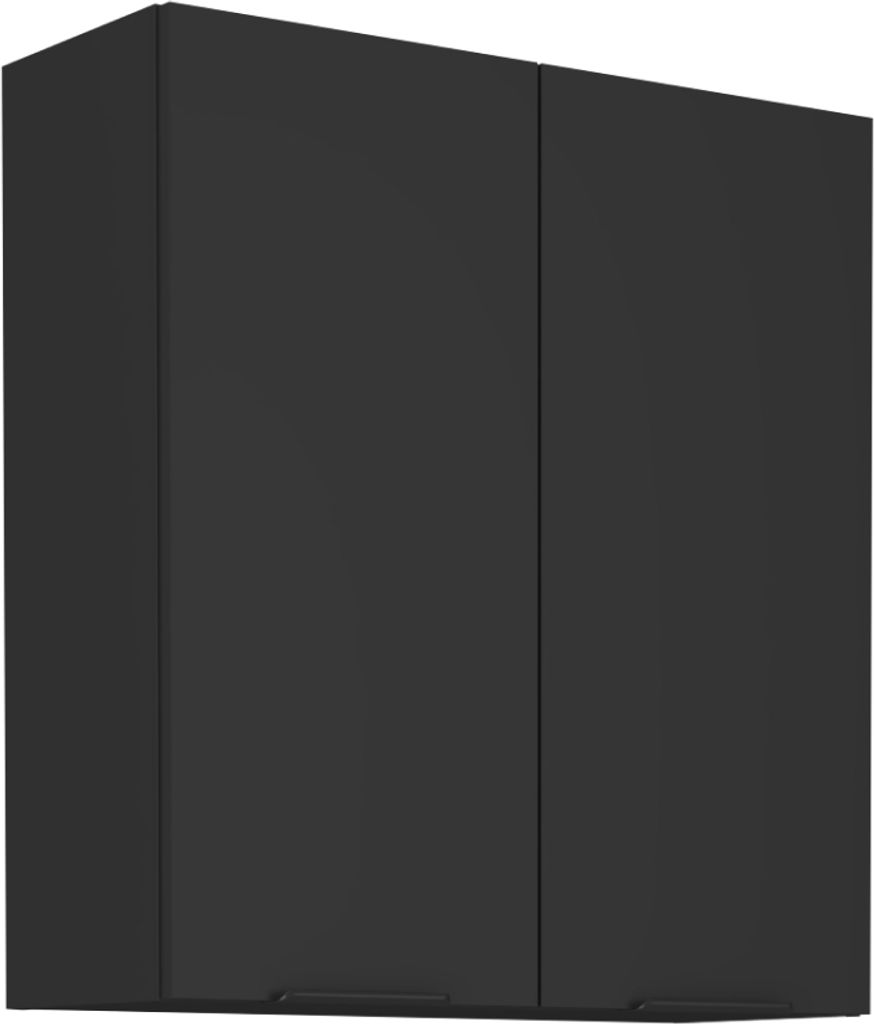 Kondela Oberer Küchenschrank Siber 80 G-90 2F - schwarz