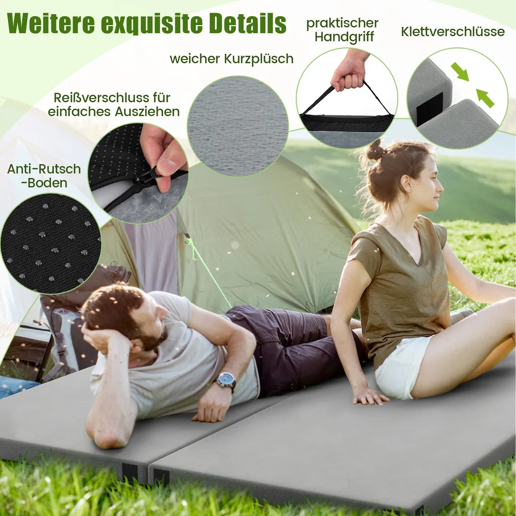 Matelas Camping Mémoire de Forme Imperméable et Antidérapant avec Housse - 5