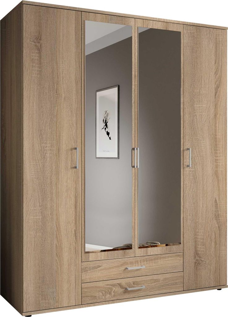 Daniela 160cm Kleiderschrank mit 4 Türen 2 Schubladen und Produktbild 