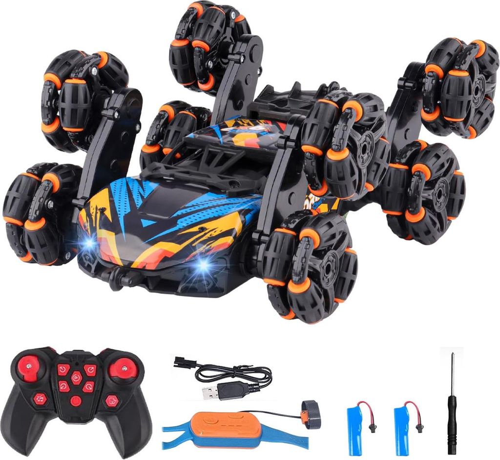 Ferngesteuertes Auto, 8WD RC Drift mit Handsteuerung, RC Stunt, Ferngesteuertes Spielzeug Geschenk ab 3 4 5 6 7 8 9 10 11 12 Jahre Jungen, Coole Au...