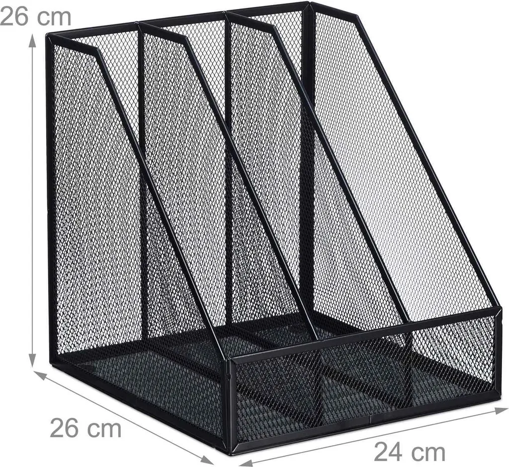 Porte-revues triple compartiment vertical pour rangement de dossiers - 4