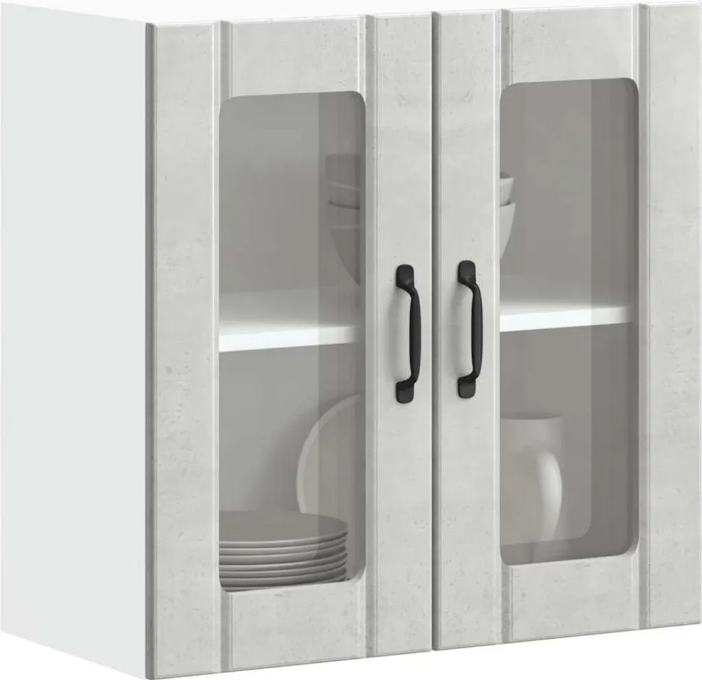 vidaXL Armoire de Cuisine Lucca Suspendue Gris Béton en Bois d'Ingénierie
