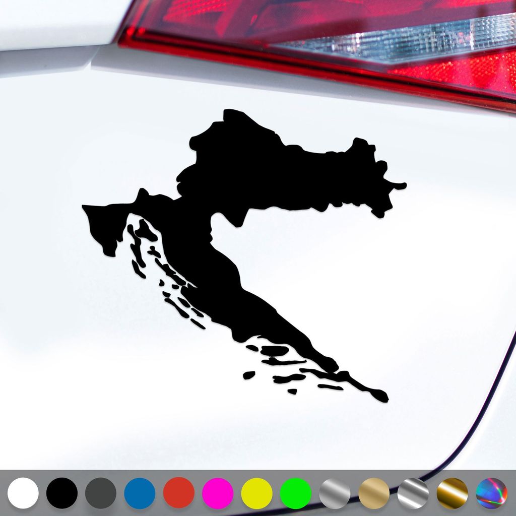 PantherPixel Kroatien Aufkleber Karte Umriss Croatia Produktbild 