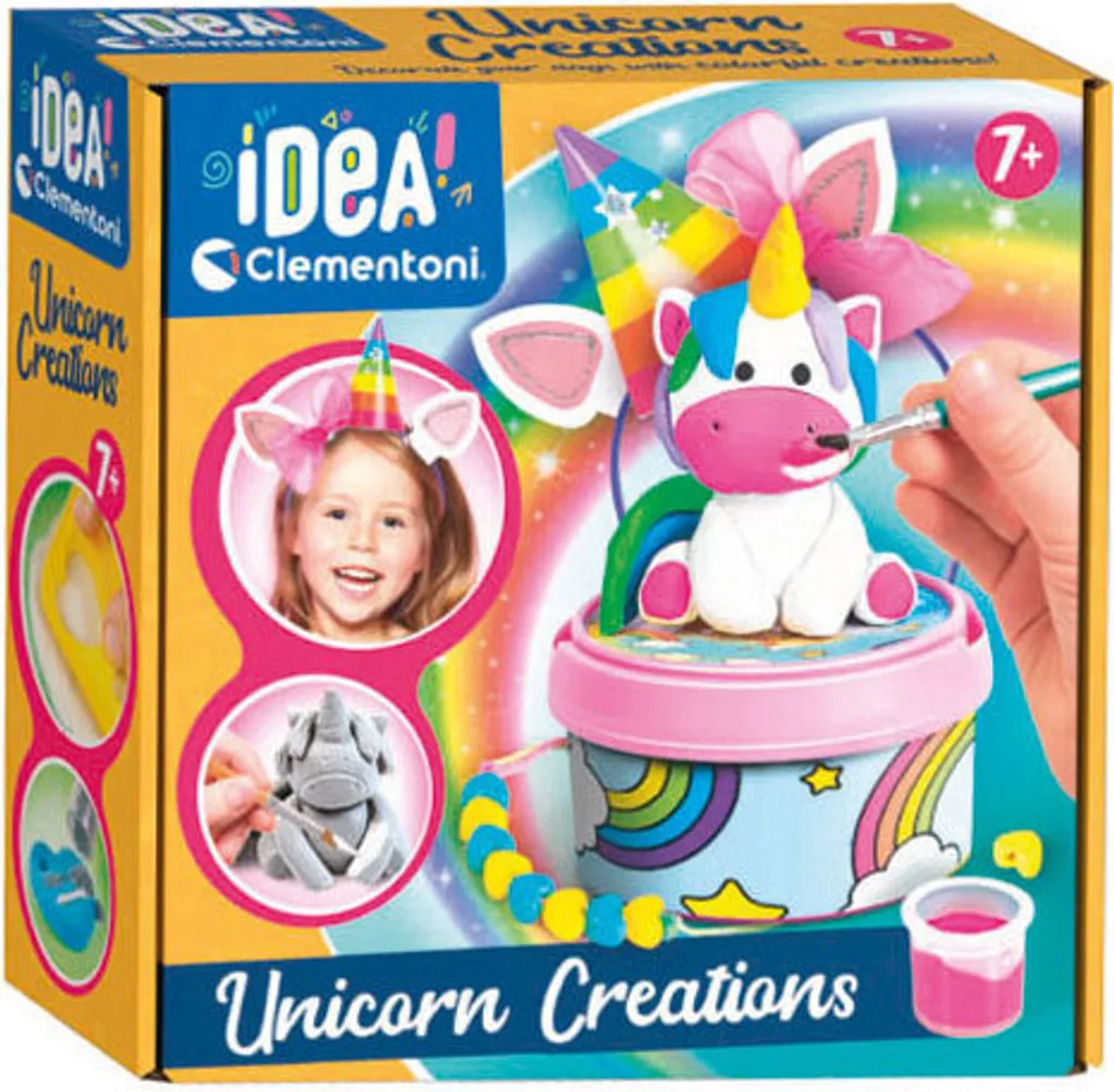 Boîte Créative Licorne Clementoni avec Accessoires de Décoration Pailletés