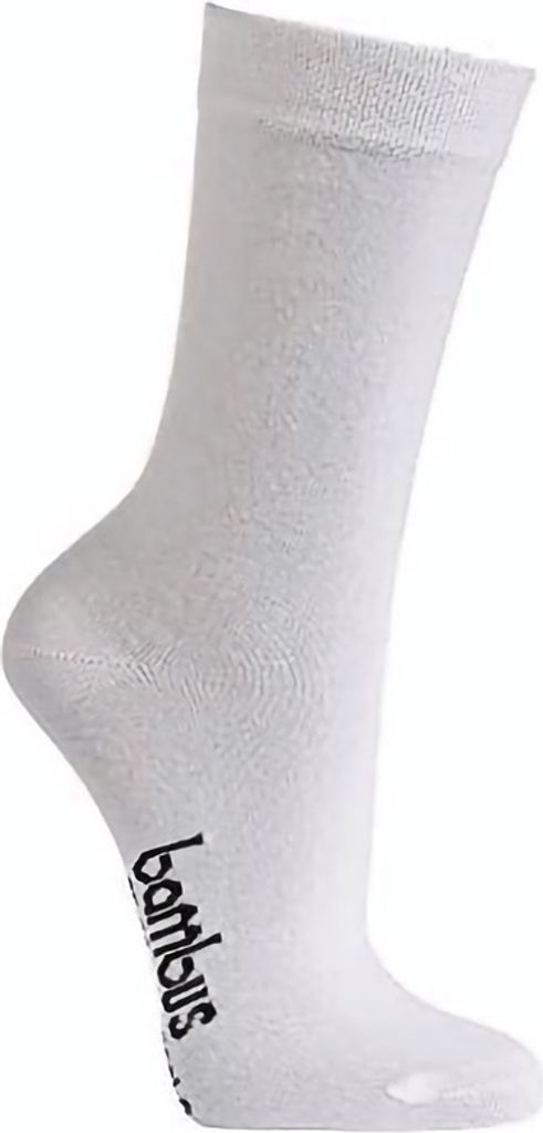 TippTexx 24 6 Paar Bambus Kinder Socken, handgekettelt für Mädchen/Jungen, Weiß, Größe 35-38