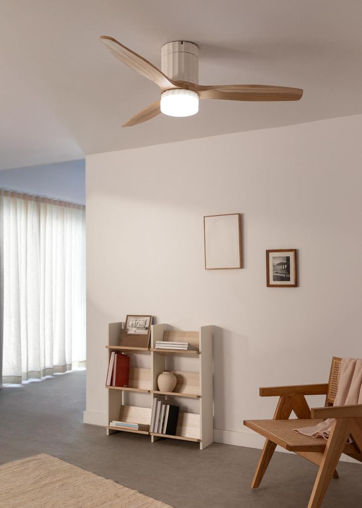 WIND CALM LINE - Leiser Deckenventilator 40W Ø132 cm 100% Holz