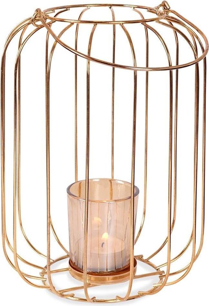 Elegante Kerzenlaterne aus Metall und Glas für Kerzen oder Produktbild 