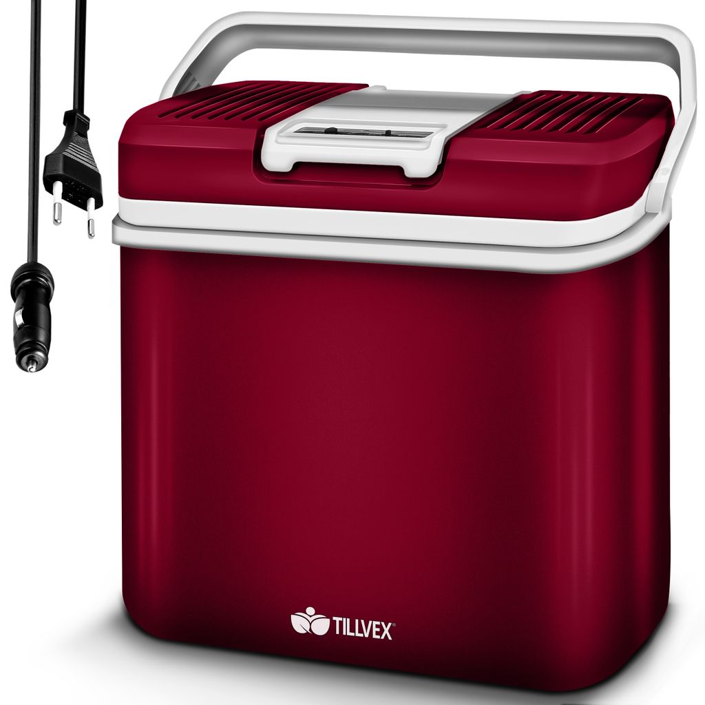 tillvex Kühlbox elektrisch 24L Rot