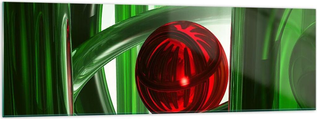 Bilder auf glas - Computergrafik 3d modern Komposition - 160x50cm - Glasbilder - Wandbilder - Kunstdruck - Wanddekoration aus Glas - Glas Bilder - ...