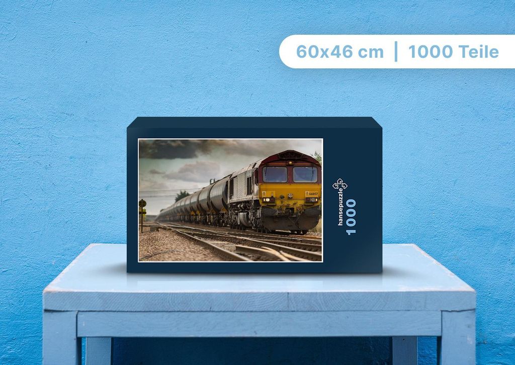 hansepuzzle 108258 - Eisenbahn Puzzle, 1000 Teile, Fortbewegung, 60,0 x 46,0cm mit hochwertiger Aufbewahrung, Kartonbox & Beutel