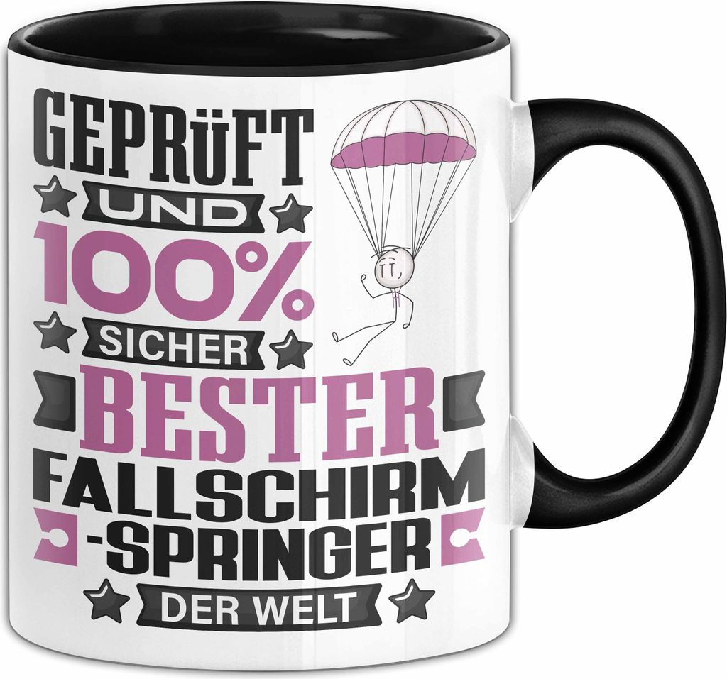 Fallschirmspringer Geschenk Lustiger Spruch für Fallschirmspringer Geschenkidee Bester Fallschirmspringer Der Welt (Schwarz)