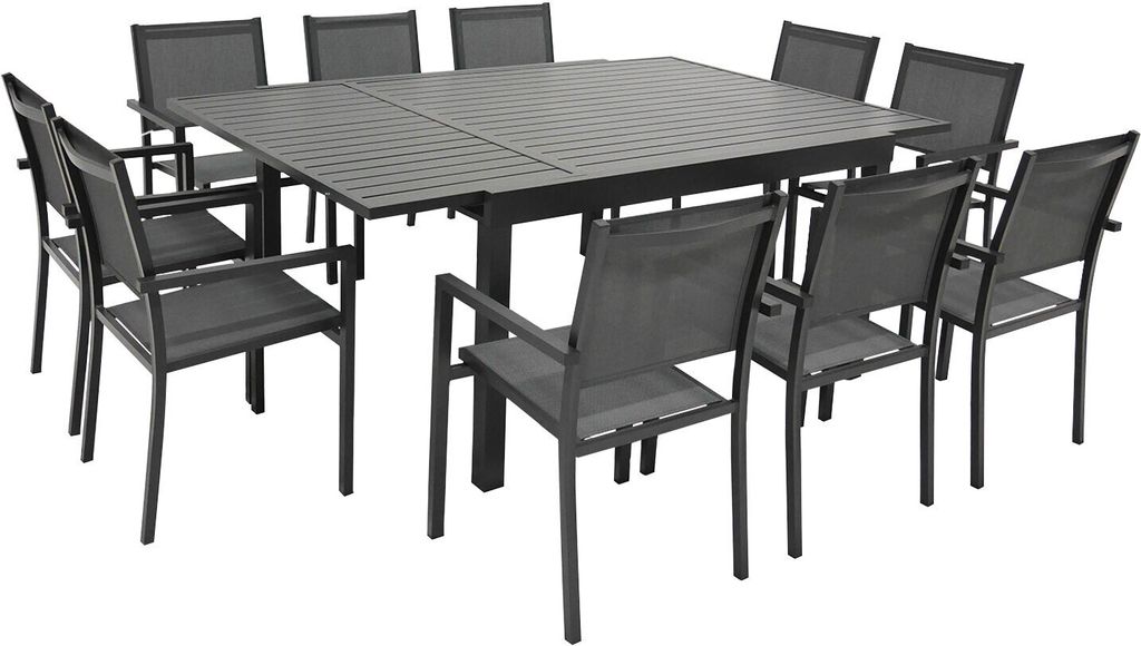 Gartenmöbel VENEZIA ausziehbar 140/200 aus grauem Textilene Produktbild 
