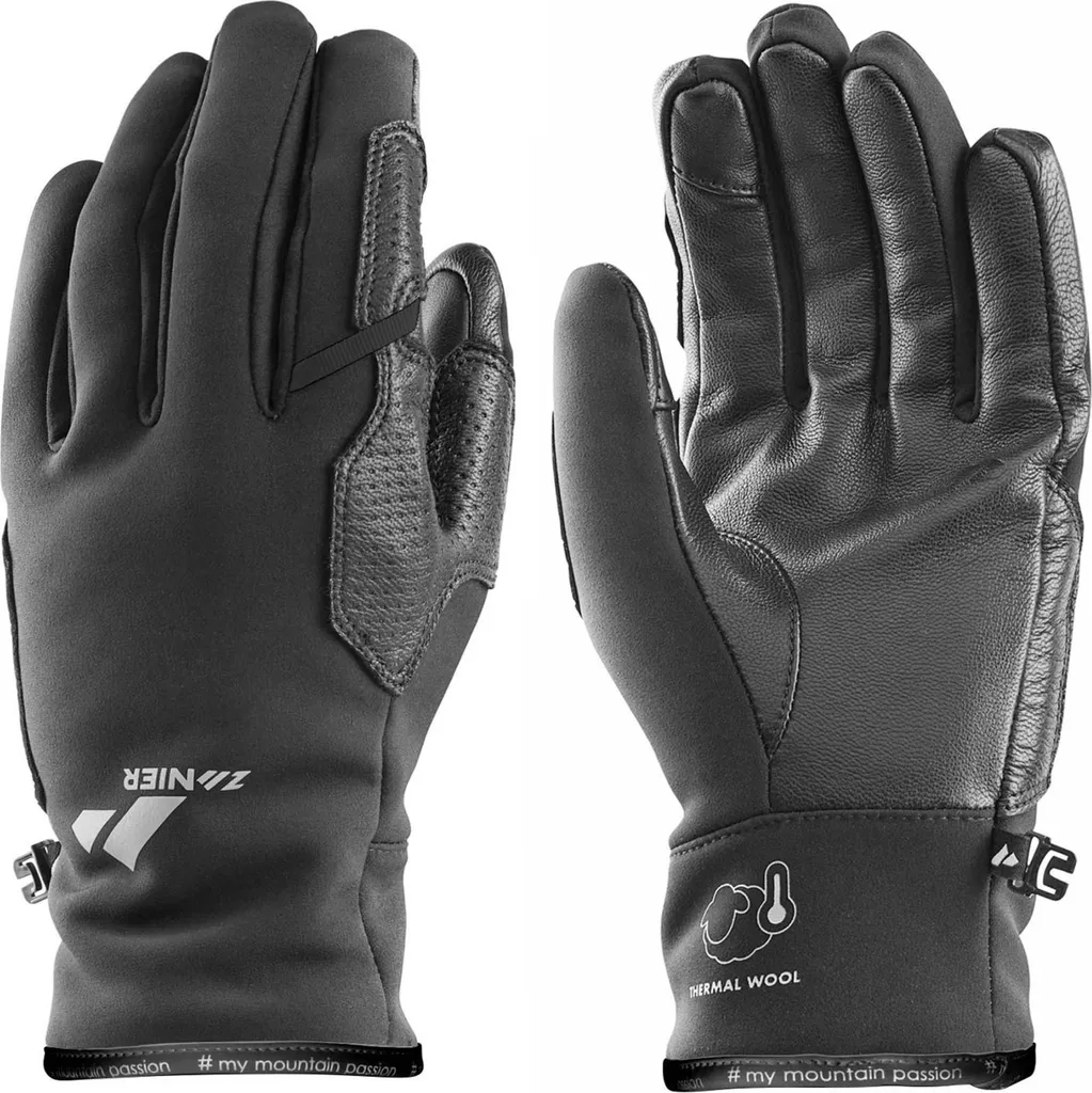 Guanti ZANIER Weisskugel 8 Nero: Softshell Schoeller e Interno Merino
