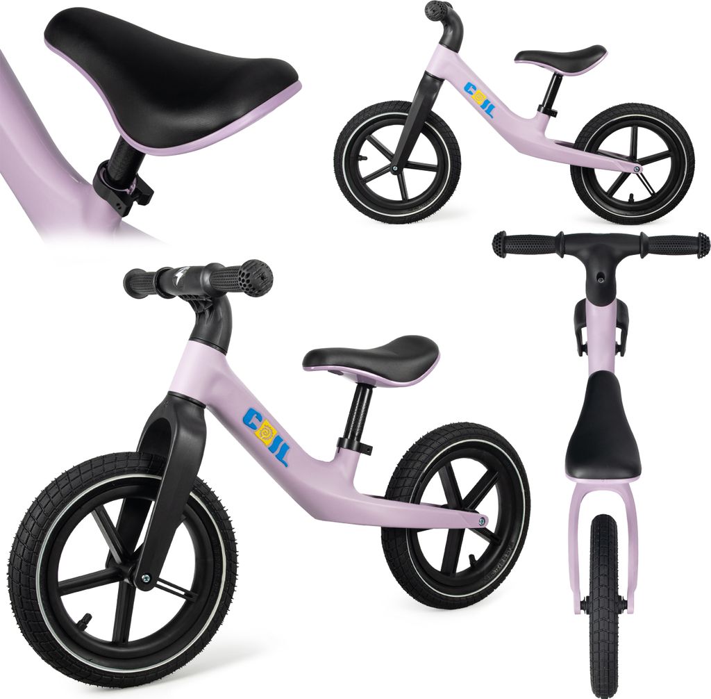 COIL Kinderlaufrad, Fahrrad-Laufrad, Lauflernrad, Rutscher, Balance Bike, Nylonrahmen, 12-Zoll-Lufträder, Sitz aus , ab 2 Jahren, Lila