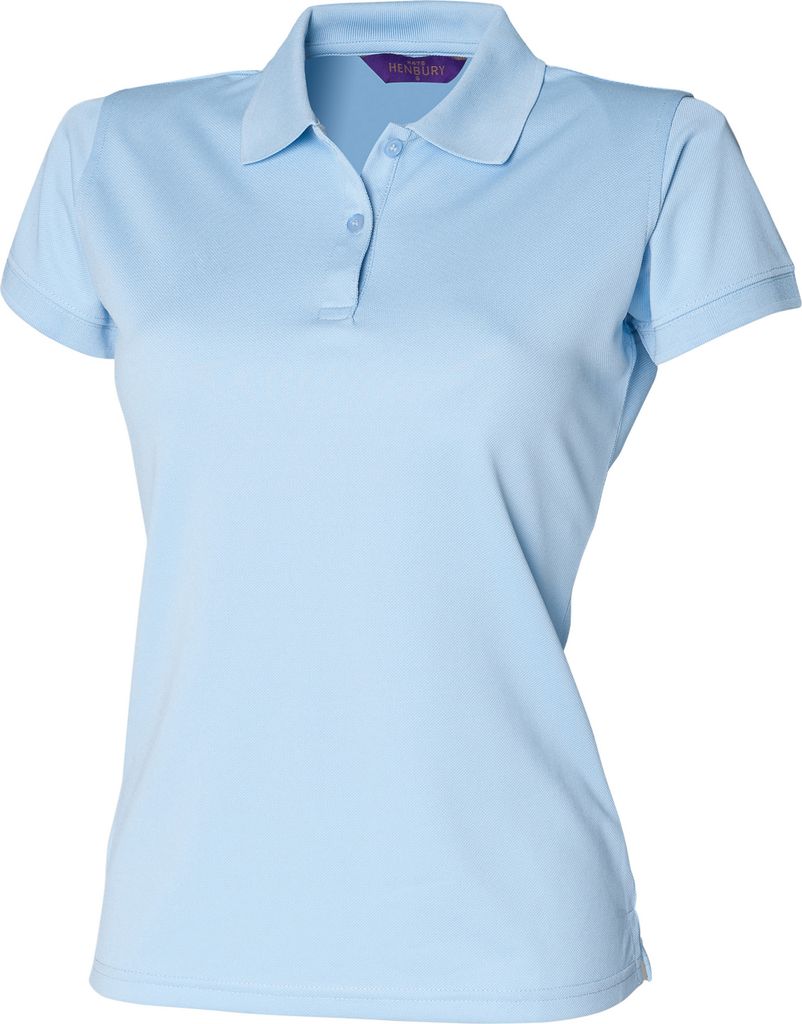 Henbury Damen Coolplus Polo-Shirt / Polohemd, RW636 (3XL) (Hellblau)