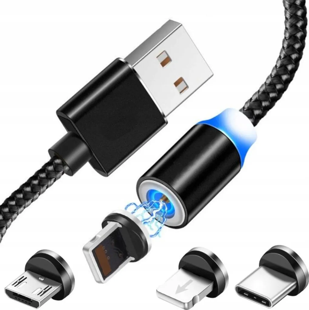 Cavo Magnetico 3 in 1 per Tutta la Famiglia - 1m Nylon Resistente
