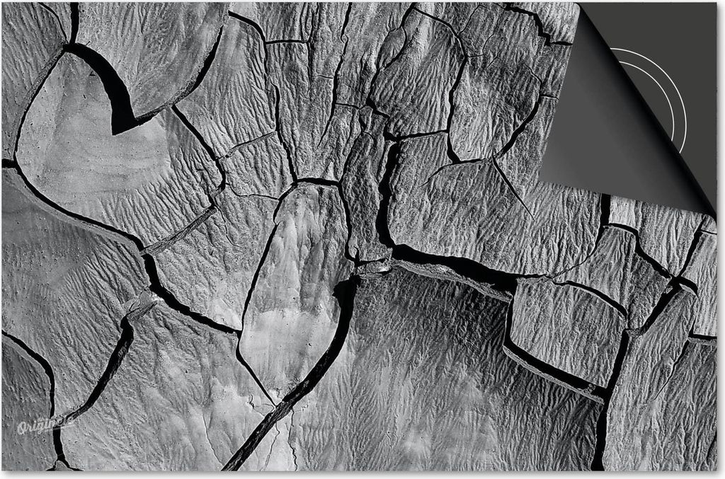 Induktionsschutz 71x52 - abdeckplatte Induktion matt- Dietrix Kochfeldschutz- Exklusive - Beton - Grau geknackt