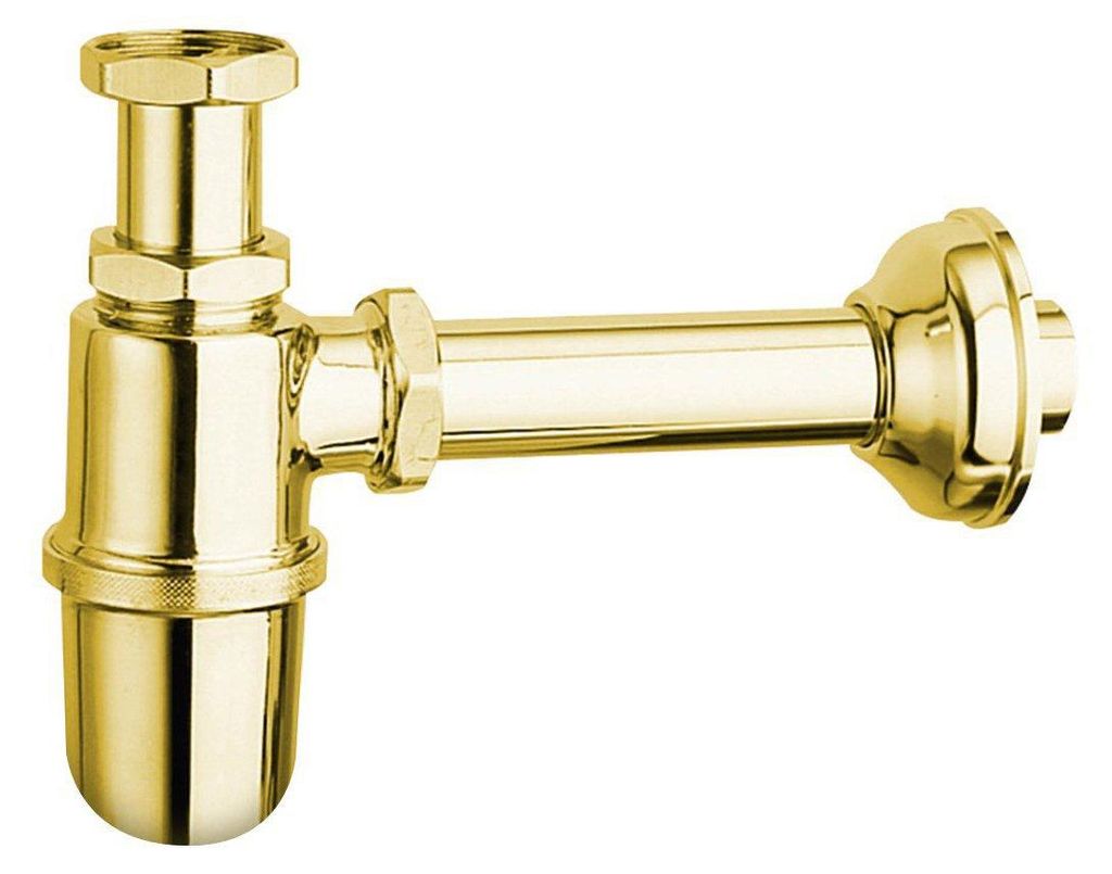 Sapho RETRO Waschtisch-Siphon 5/4", Abfluss 32mm, Gold