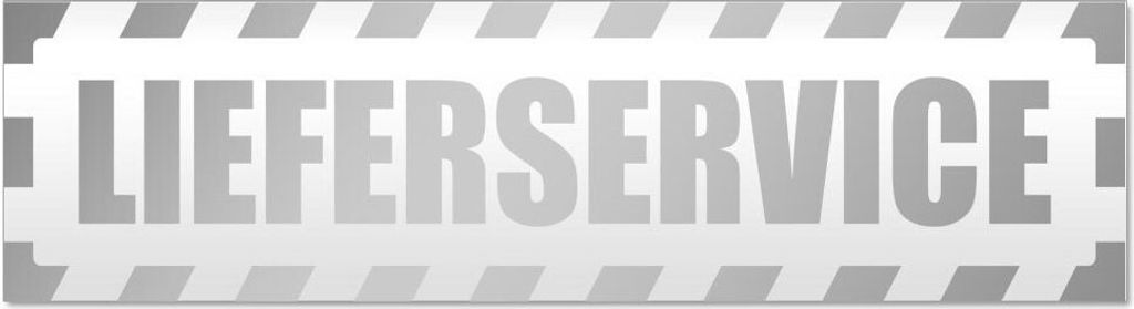 Kiwistar Lieferservice gestreift Magnetschild Schild magnetisch - 30cm Silber - Magnetfolie für Auto PKW Kfz