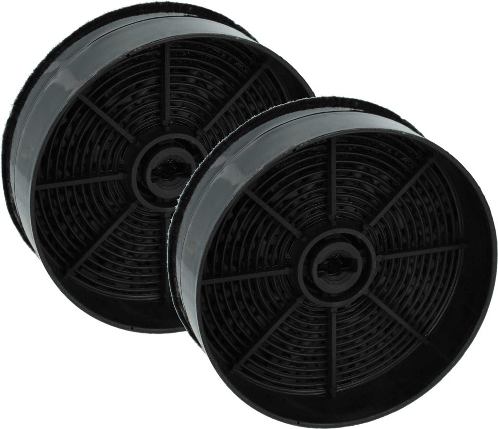 vhbw 2x Aktivkohlefilter kompatibel mit Beko DT 312 I, DT 312 W, DZ 6151, DZ 6151 X Z1.723-200.0 Dunstabzugshaube - 12,4 cm