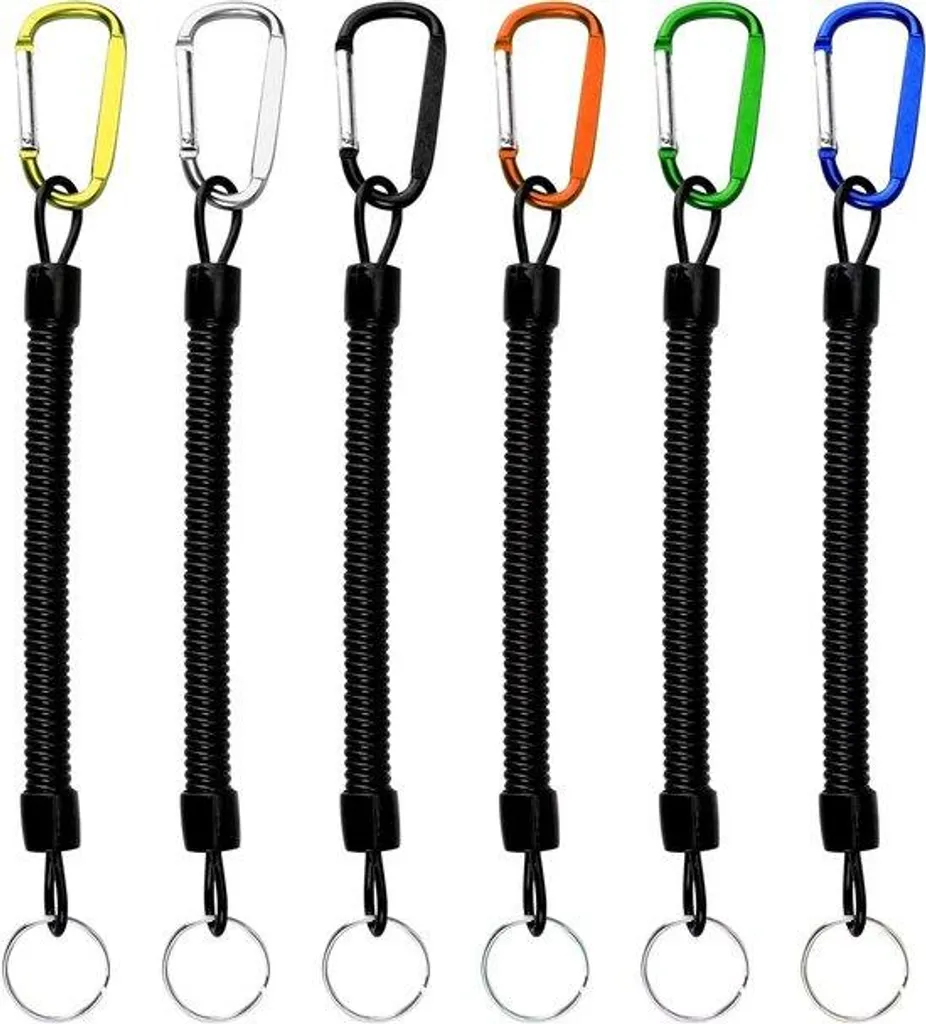Porte-clés extensible à spirale avec mousqueton - Câble anti-perte 120cm