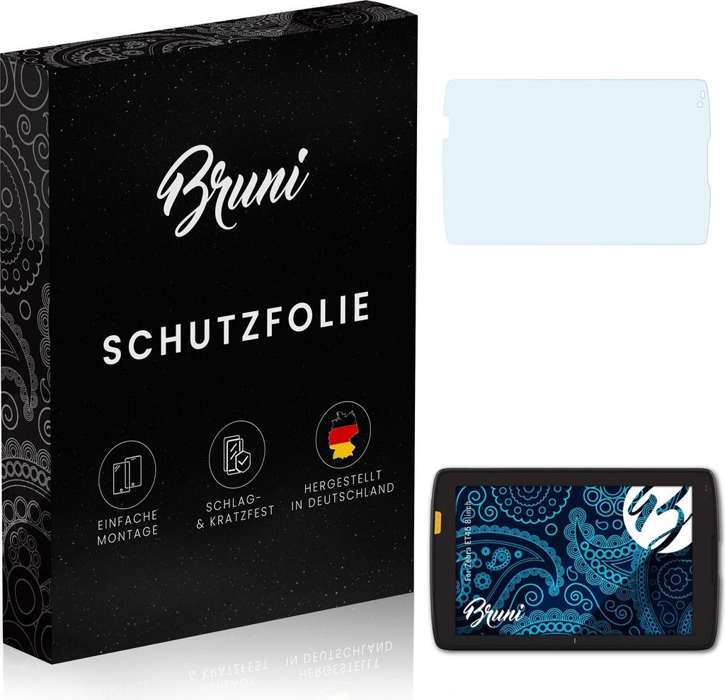 Bruni Basics-Clear 2x Schutzfolie kompatibel mit Zebra ET45 (8 inch) Folie