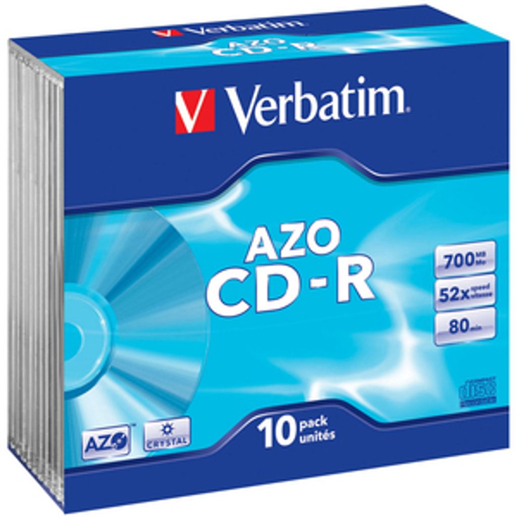 Verbatim CD-R AZO Crystal, CD-R, CD-R, Polycarbonat, Produktbild 