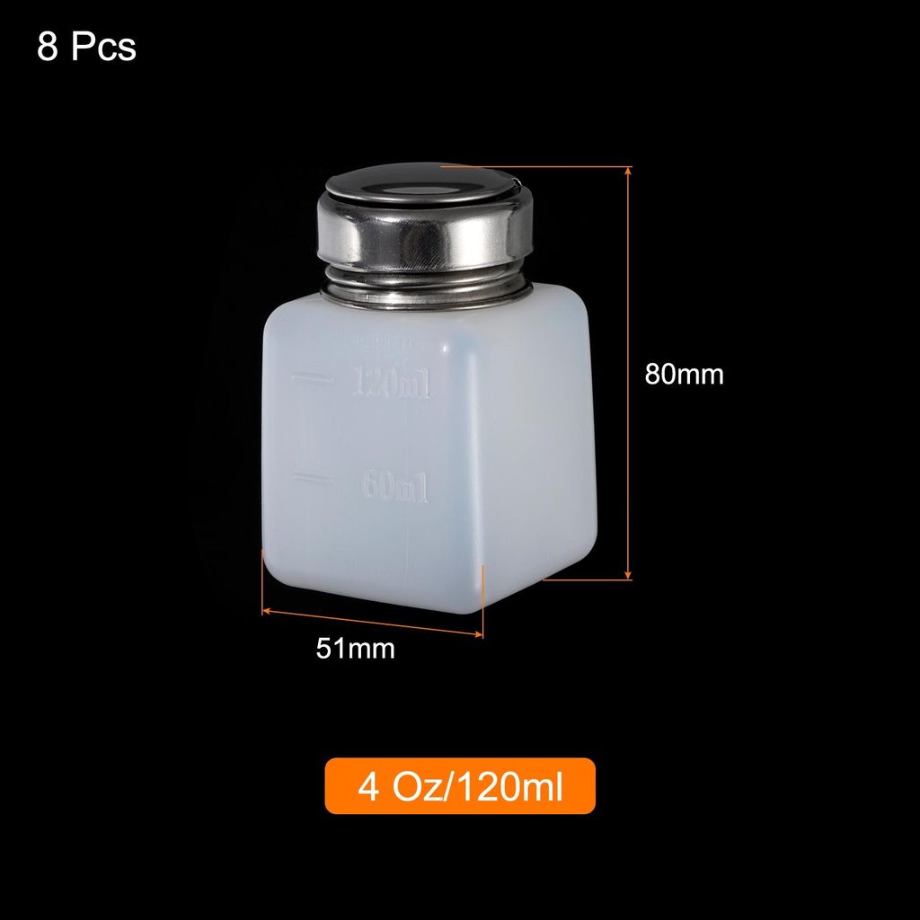8Stk 4 Oz/120ml Alkohol Drš¹cken Pumpen Spender Flasche Presse Flš¹ssigkeit Leere Beh?lter Wei?