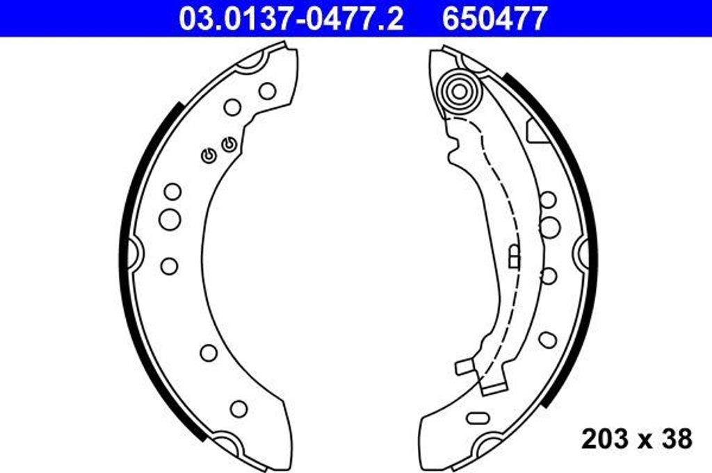 ATE 03.0137-0477.2 Bremsbackensatz OE MN186120 kompatibel mit Colt, Forfour