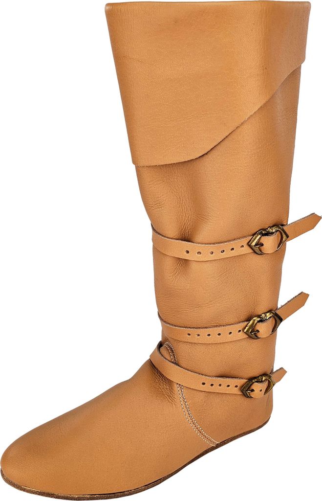 Spätmittelalter Stulpenstiefel naturbraun Gr. 40