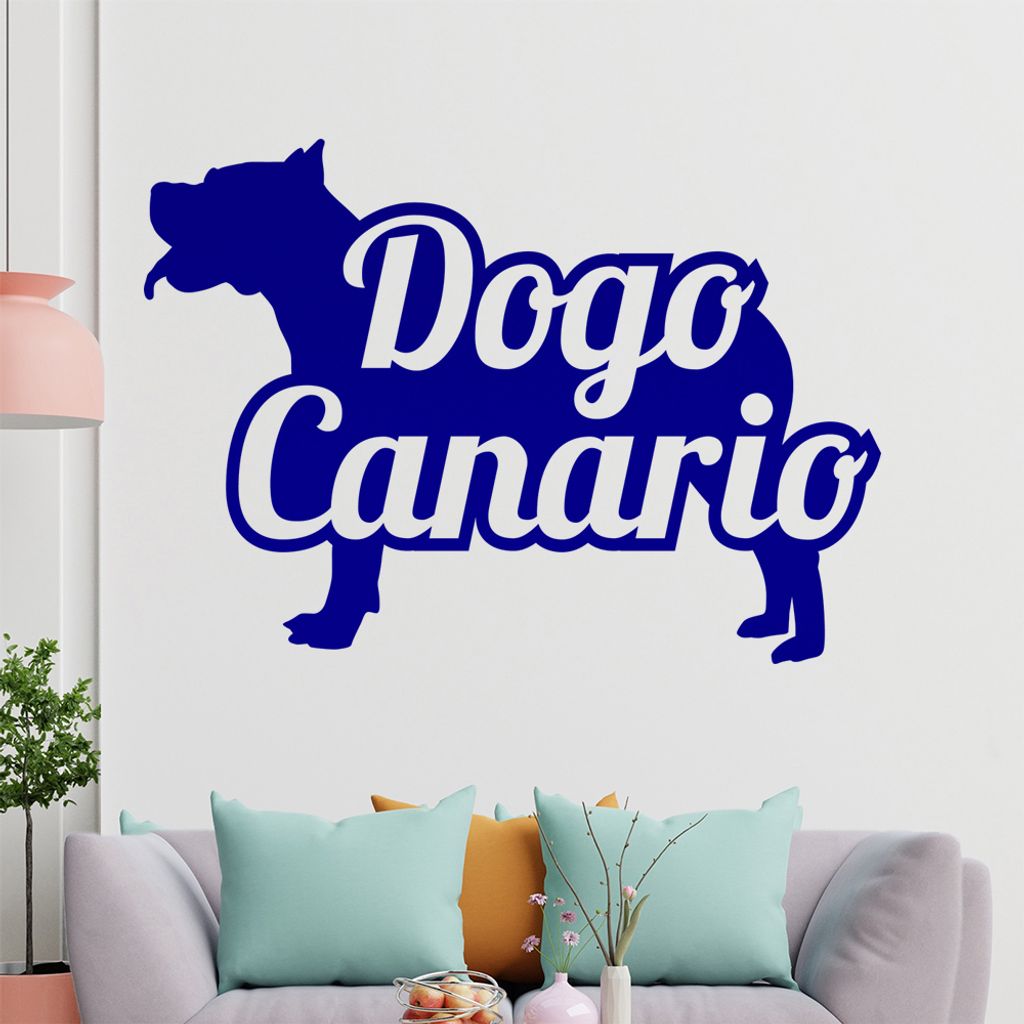 KIWISTAR Dogo Canario mit Name Silhouette Wandtattoo in 6 Größen - Wandaufkleber Wall Sticker - Dekoration, Küche, Wohnzimmer, Schlafzimmer, Bad...