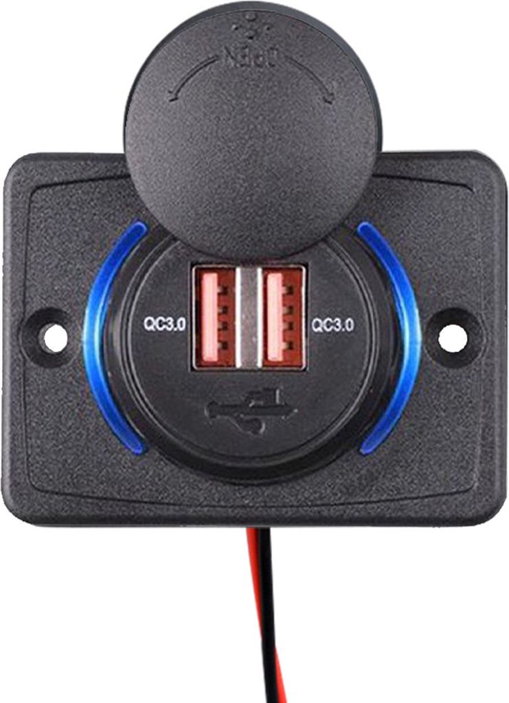 12V USB-Ladegerät 2 Anschlüsse QC3.0 POUSB-1QC für Auto, Produktbild 