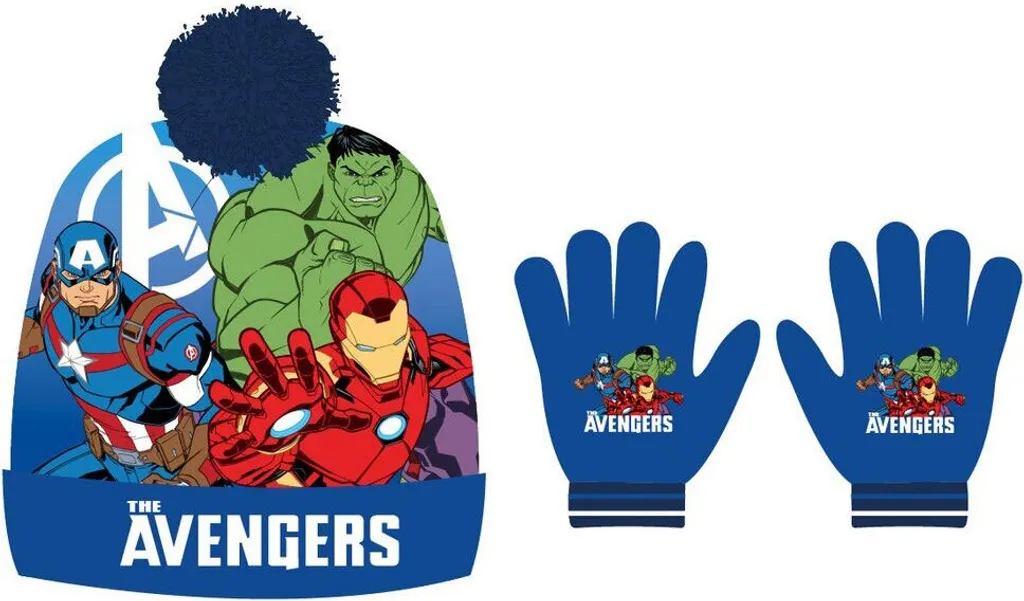 Marvel Avengers Ensemble Bonnet et Gants Multicolore pour Enfant Taille Unique
