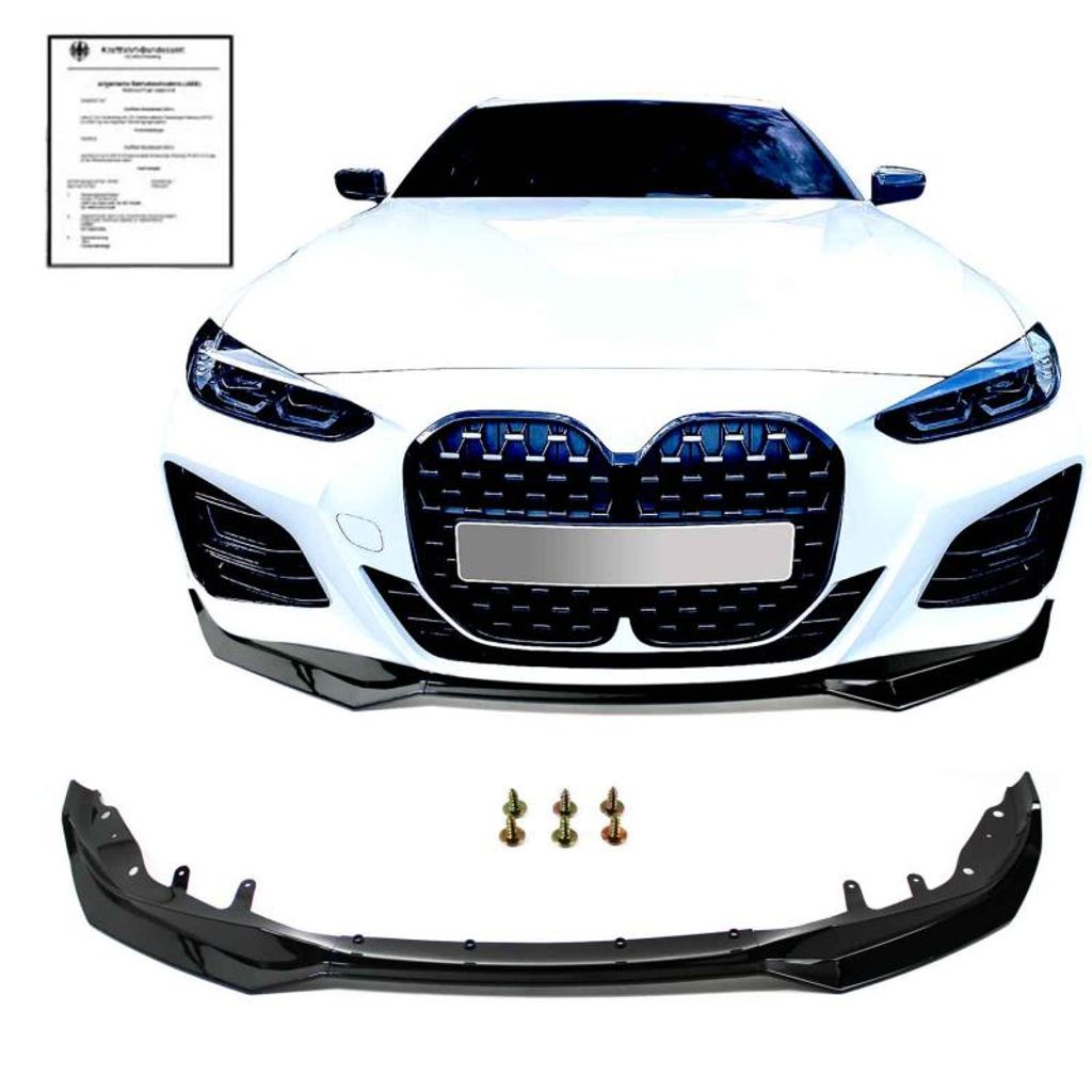 Front Spoiler Ansatz Lippe schwarz glänzend passend für BMW 4er G22 G23 G26 2020-