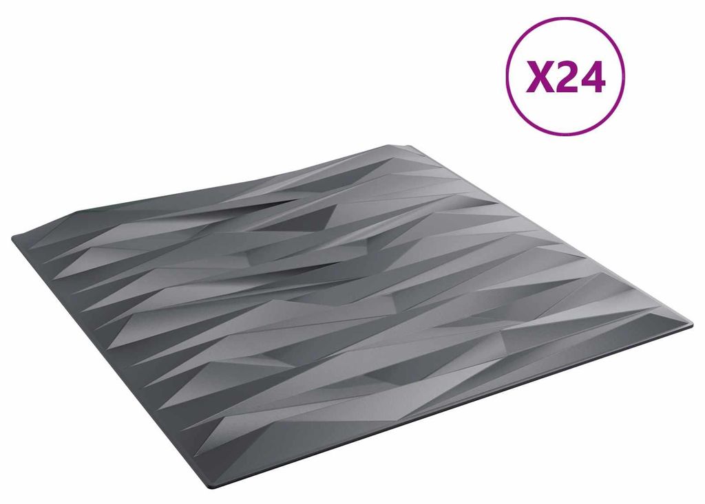 vidaXL Wandpaneele 24 pcs Steingrau 50 x 50 cm XPS Schaum