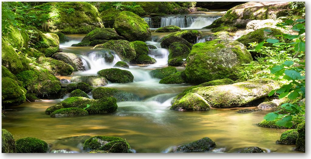 Tulup Leinwandbild -100x50 cm - Wandkunst - Drucke auf Leinwand - Leinwanddruck - Landschaften - Grün - Wasserfall