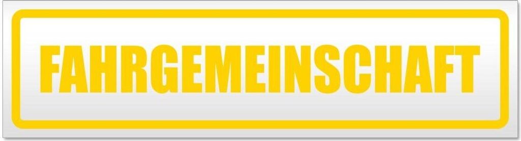 Kiwistar - Autoaufkleber - Gelb - 30 x 8 cm - Fahrgemeinschaft - Hinweis Aufkleber Sticker für Auto, Kfz, Fahrrad, PKW, LKW