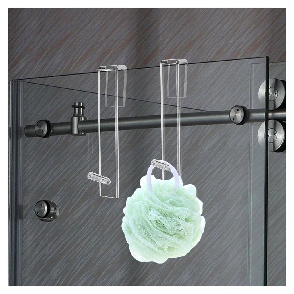 Handtuchhaken für Duschtür, kein Bohrer Acryl Badezimmertür Haken - Langlebige Handtuchhaken mit Schrumpföffnung Design Duschglas Türhaken fü...