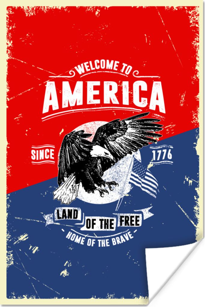 MuchoWow Poster Jahrgang - Vogel - Amerika 20x30 cm - Papierdruck