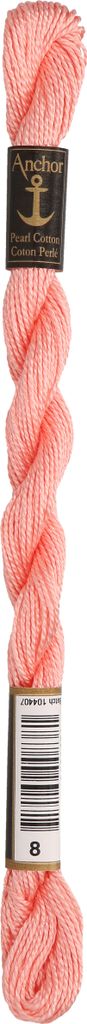 Anchor Perlgarn Stärke 5 4585000-00008 lachsrosa Stickgarn, 100 % Baumwolle, 5g Strängchen