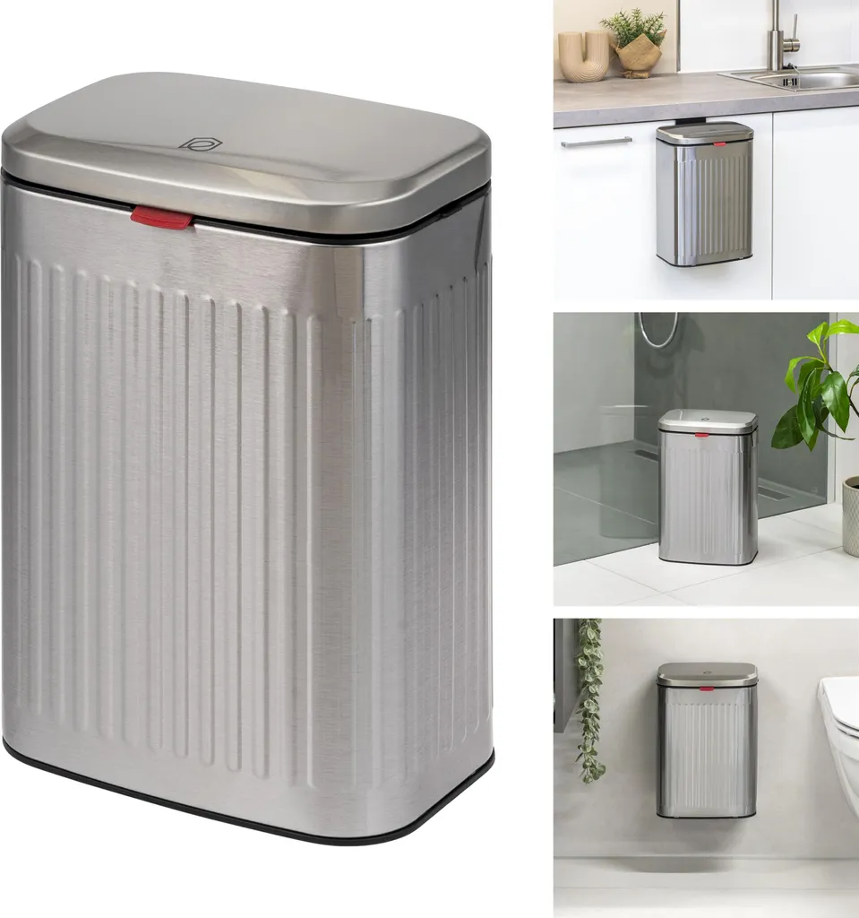 Petite poubelle 6L design inox eluno avec seau amovible et pédale